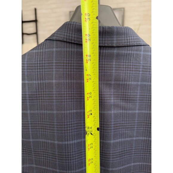 Nordstrom Siena Regular Fit Gray Blue Plaid Wool Mens Suit Jacket - Picture 4 of 7